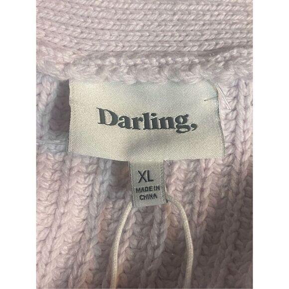 Darling Womens Light Pink Relaxed V-Neck Cardigan Size XL NWT - Picture 3 of 5